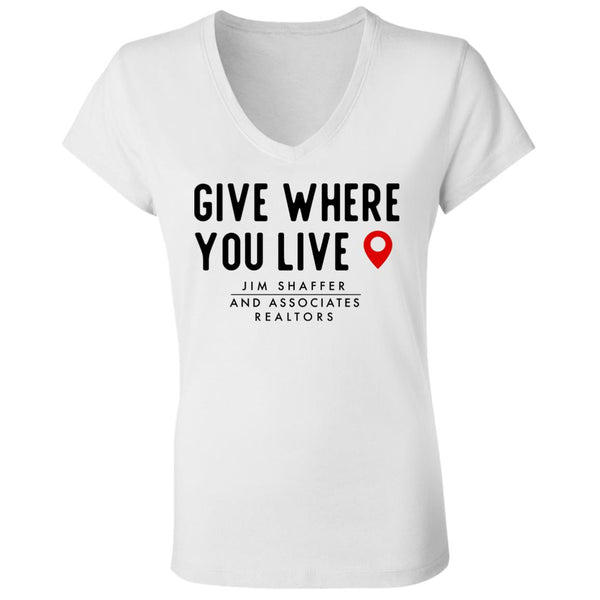 JSA Give Where You Live Ladies' Jersey V-Neck T-Shirt