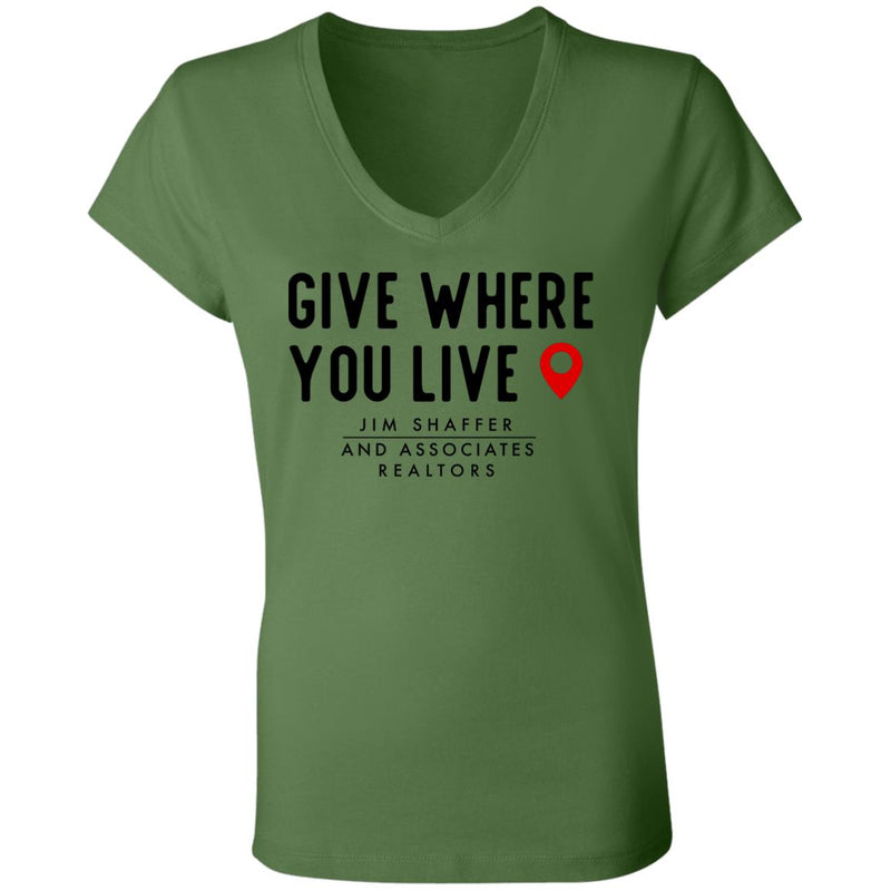 JSA Give Where You Live Ladies' Jersey V-Neck T-Shirt