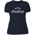 Merry Christmas Text Ladies T-Shirt