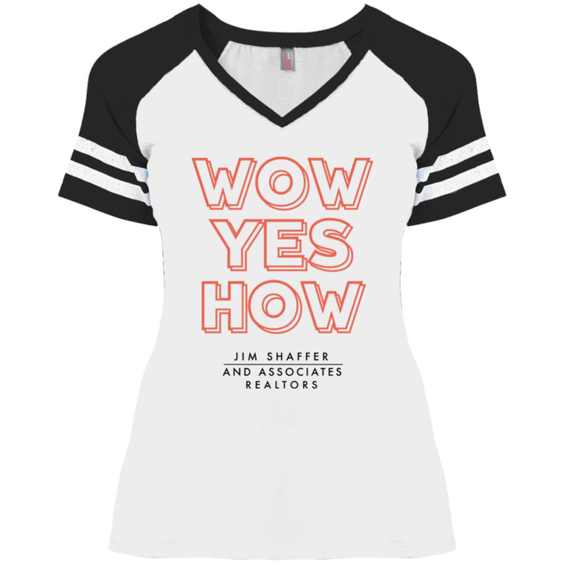 JSA Wow Yes How Ladies' V-Neck T-Shirt