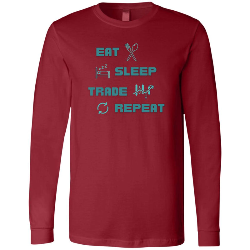 Traders Routine Stock Market Long Sleeve Tee