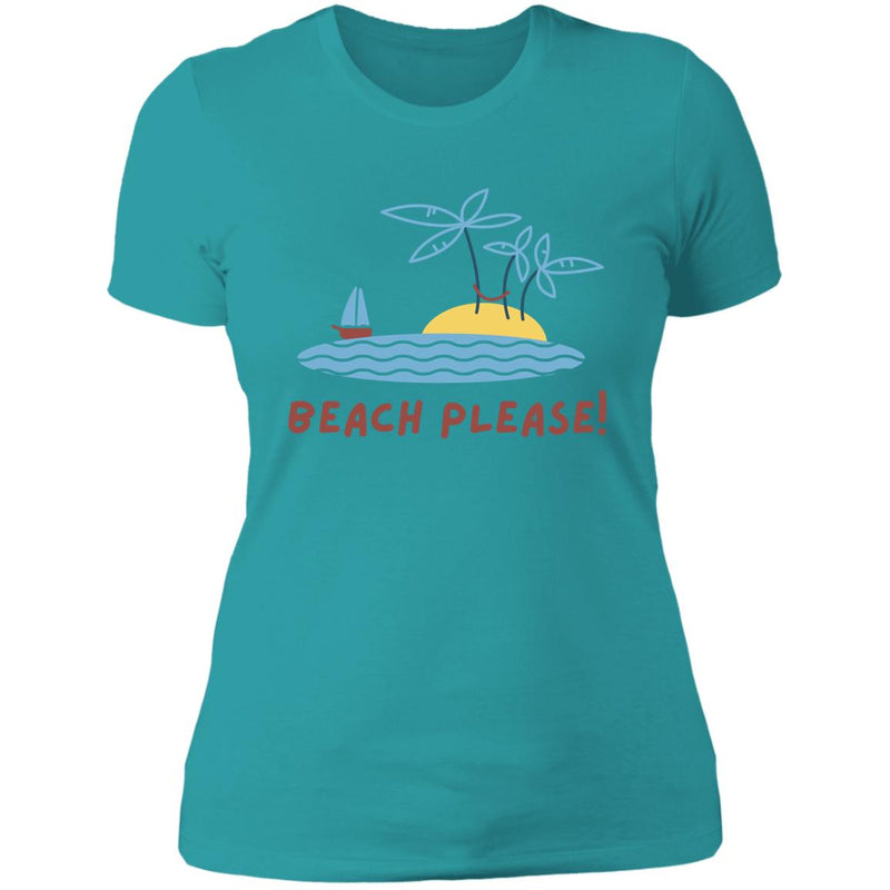 Beach Please Summer Ladies T Shirt