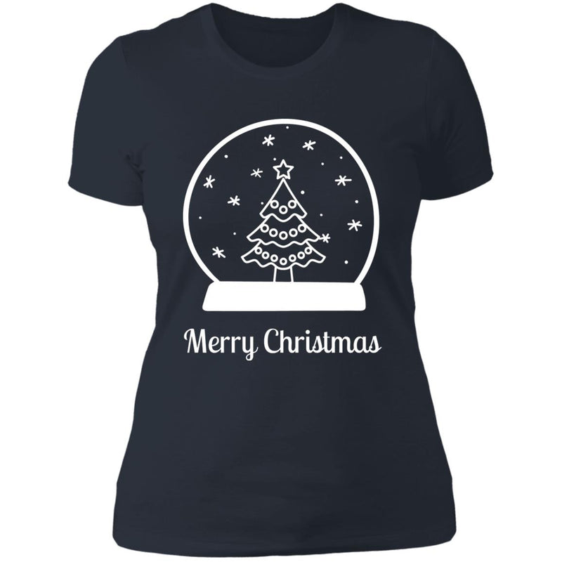 Snowy Christmas Globe Ladies T-Shirt