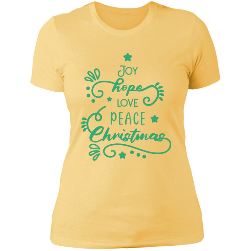 Love and Peace Christmas Ladies T-Shirt
