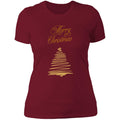 Merry Christmas Gold Ladies T-Shirt