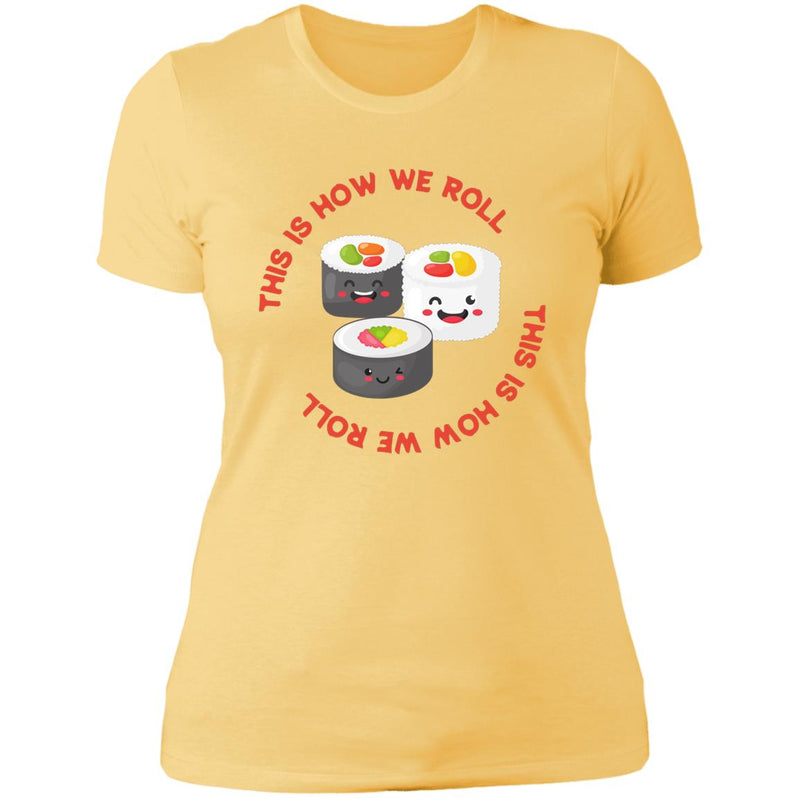 Cute Sushi Roll Ladies T-Shirt