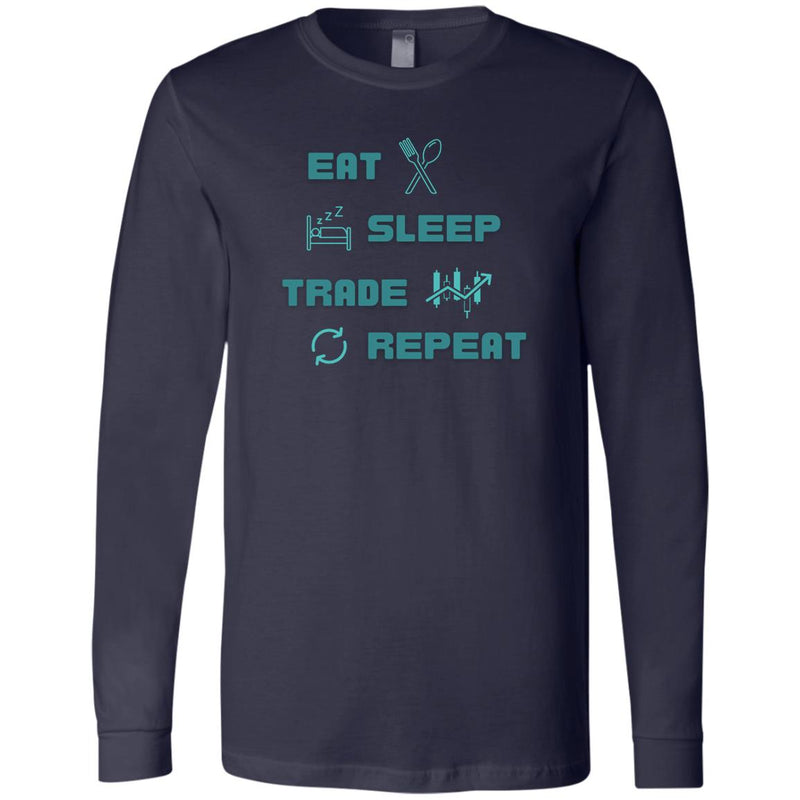 Traders Routine Stock Market Long Sleeve Tee