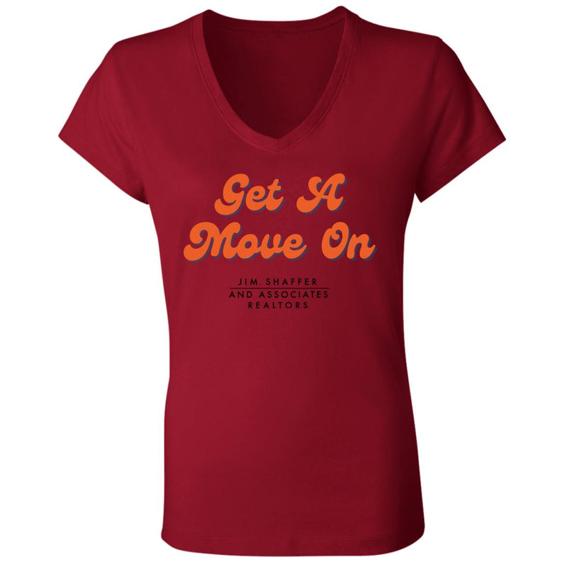 JSA Get A Move On  Ladies' Jersey V-Neck T-Shirt