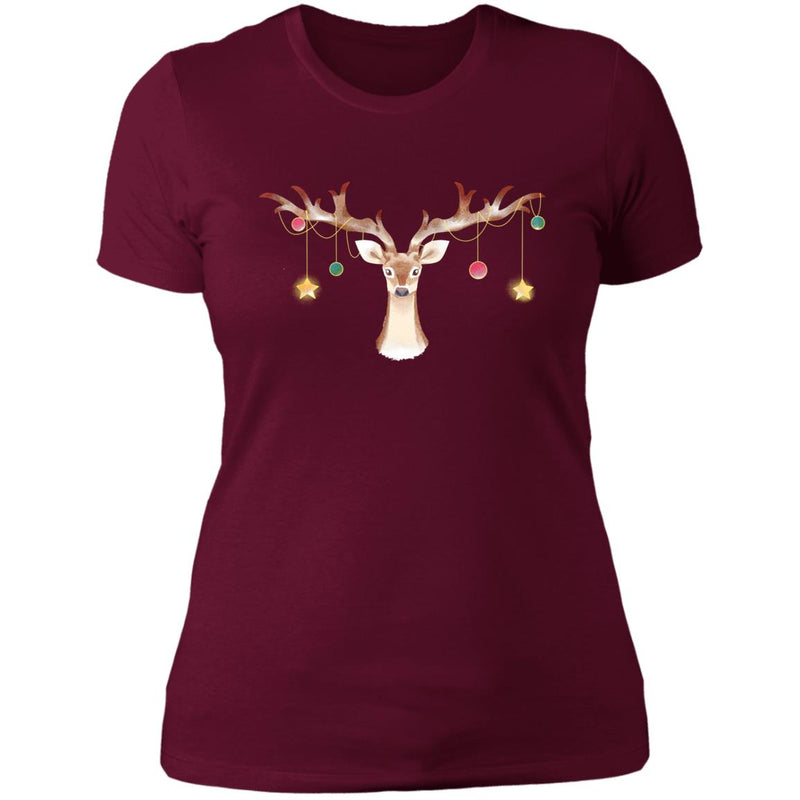 Reindeer Christmas Ladies T-Shirt